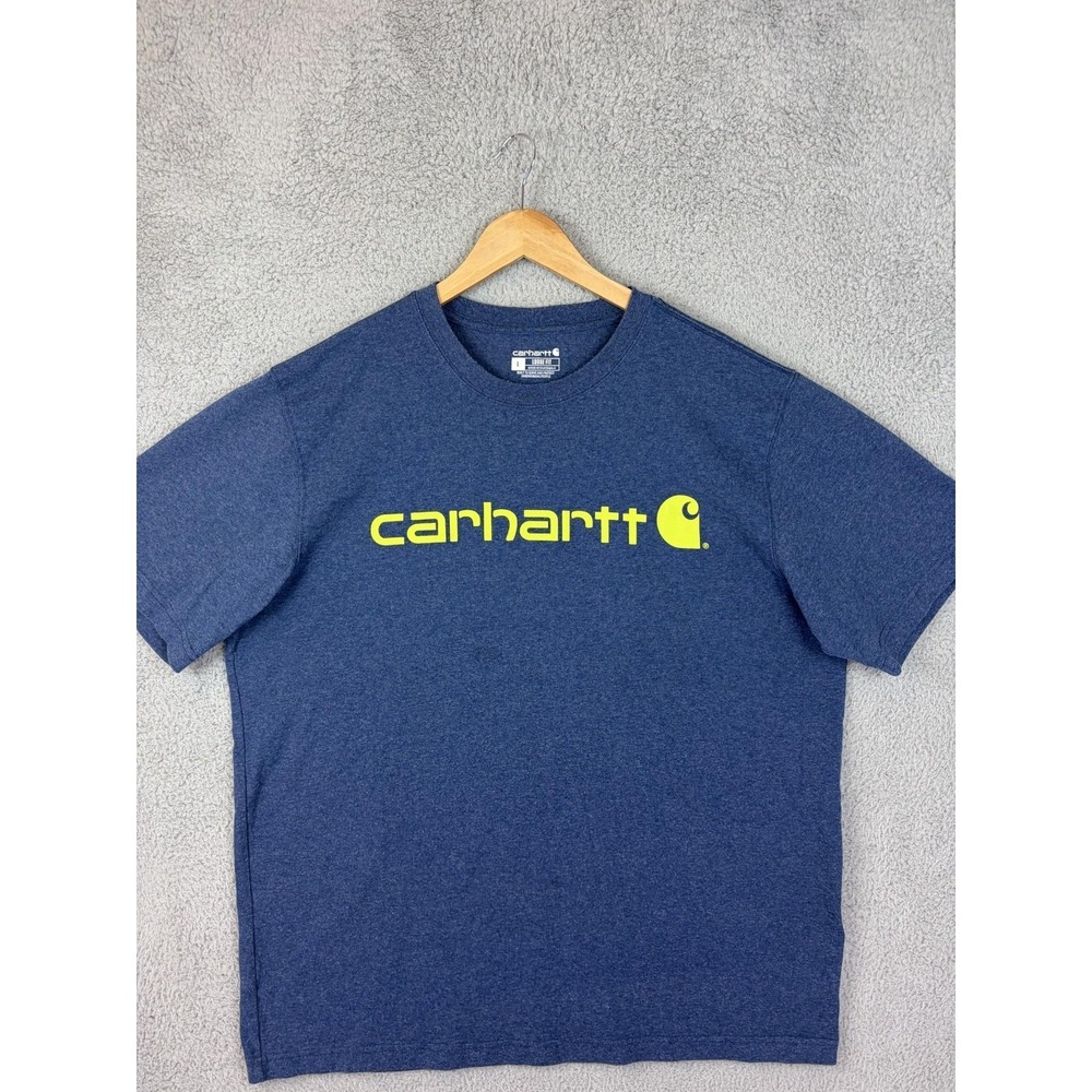 Carhartt Mens Large Blue Heather Short Sleeve Graphic Tee Workwear TK0195-M